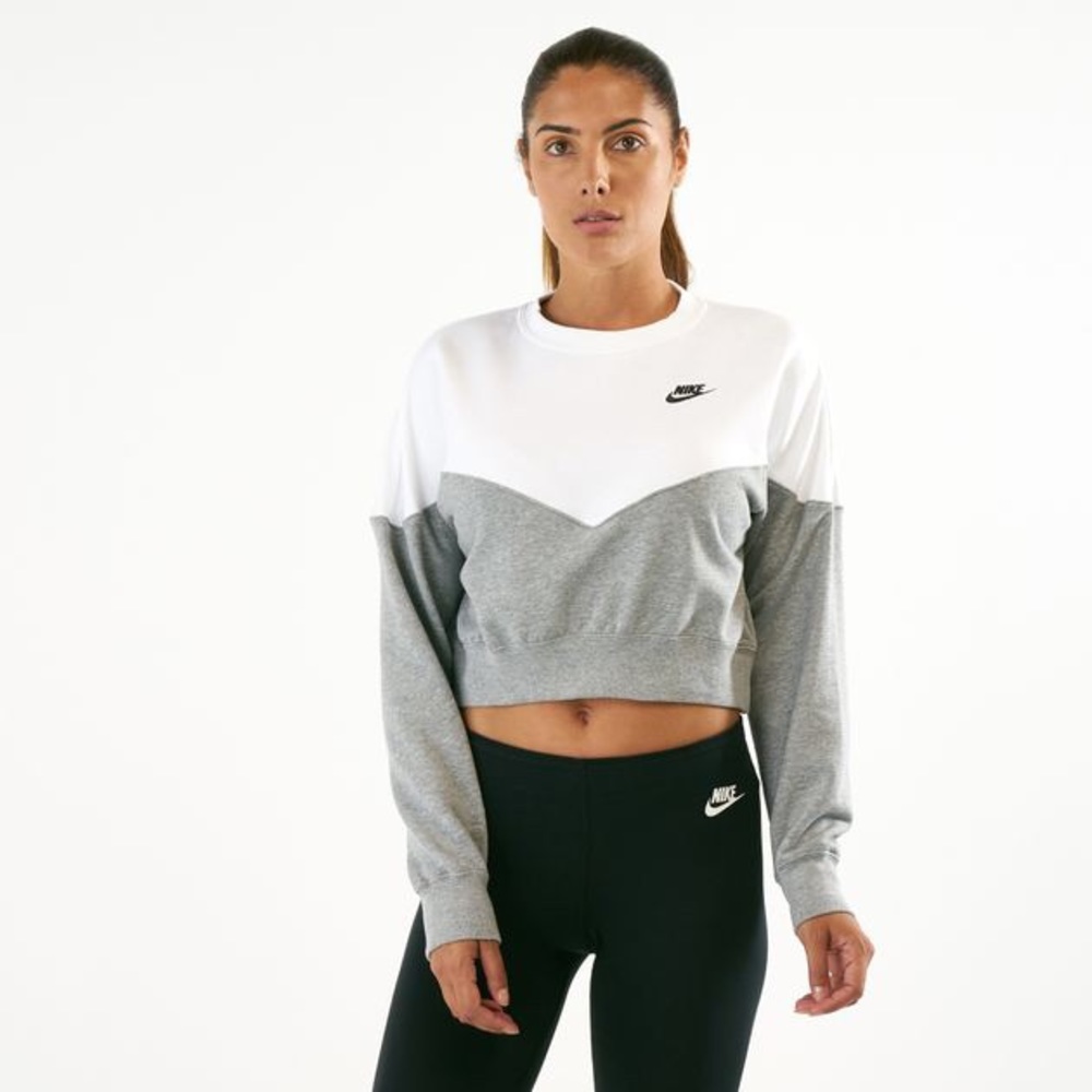 Nike Heritage Crew Cropped Sweatshirt - XSM